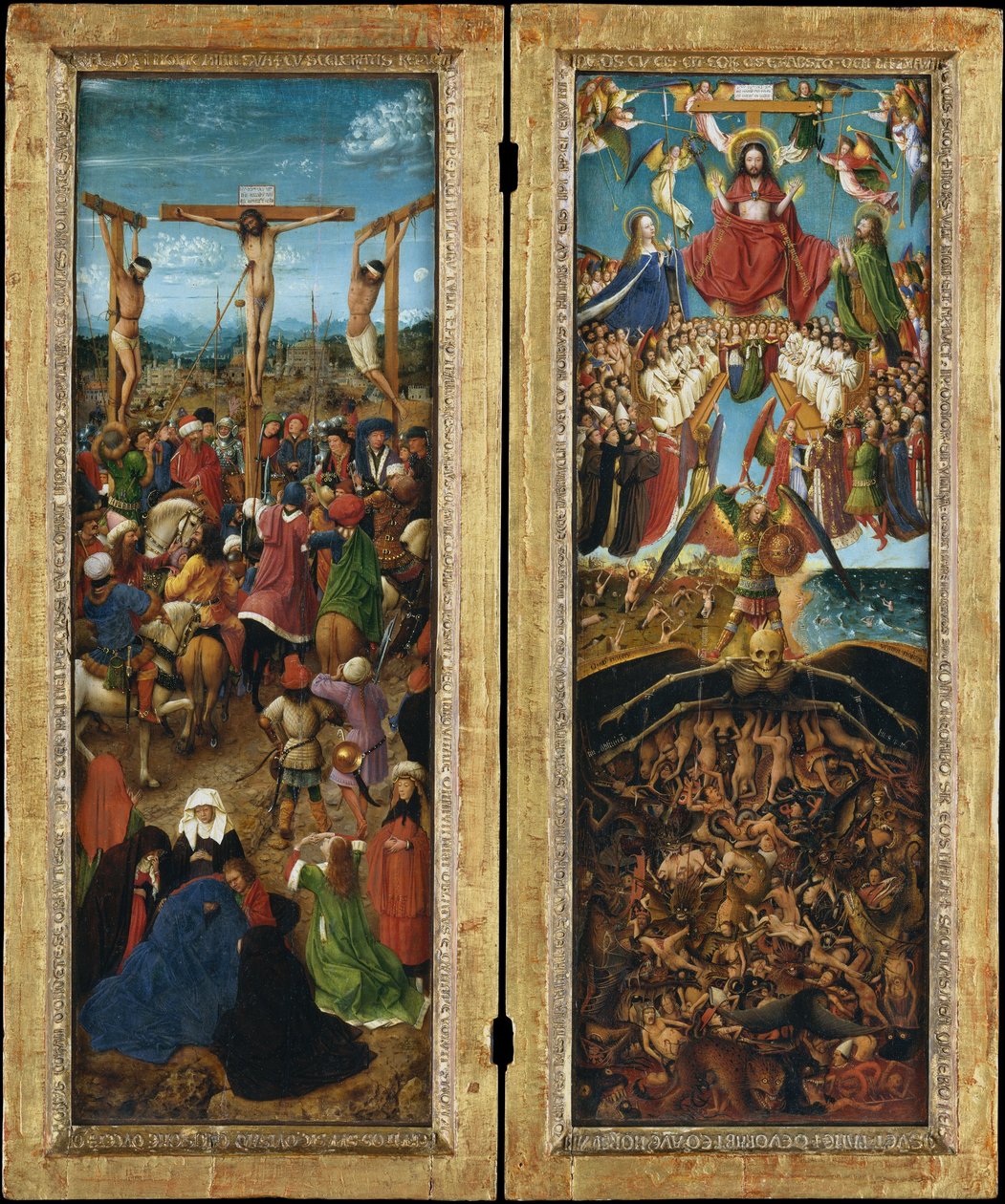 La Crucifixión; El Juicio Final de Jan van Eyck