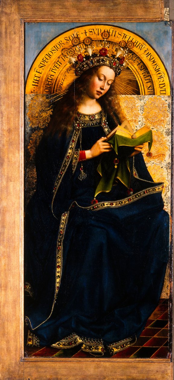 El retablo de Gante. Adoración del Cordero Místico: Virgen María entronizada, 1432 de Jan van Eyck