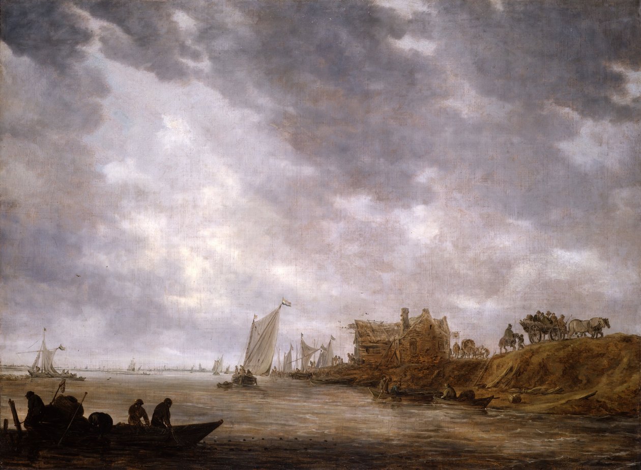 Escena de río de Jan van Goyen