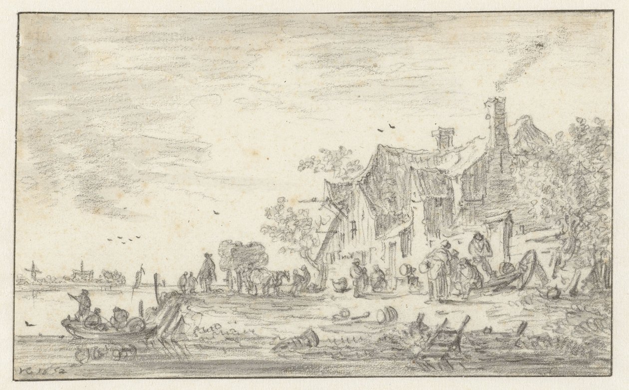 Casa de campo a orillas de un río de Jan van Goyen