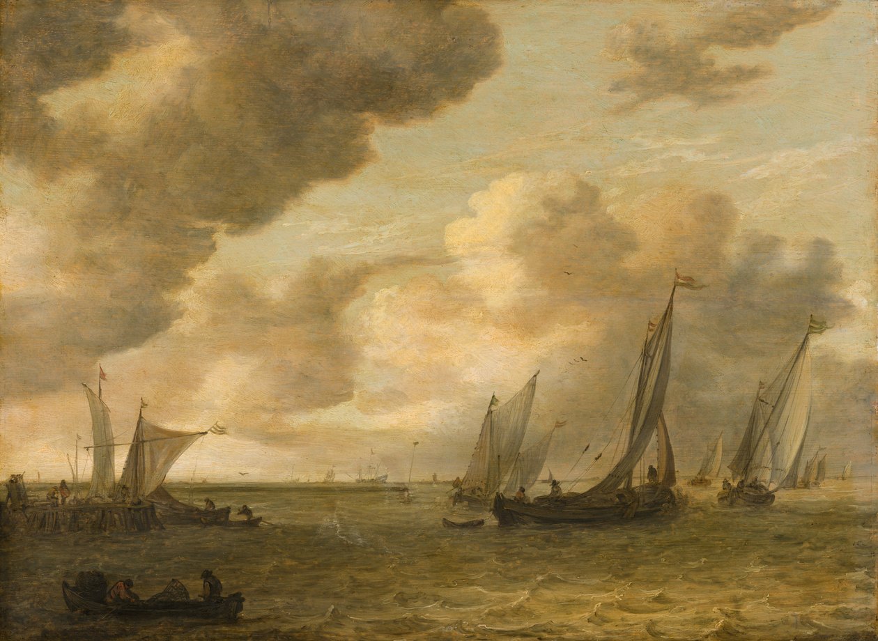 Estuario con veleros de Jan van Goyen