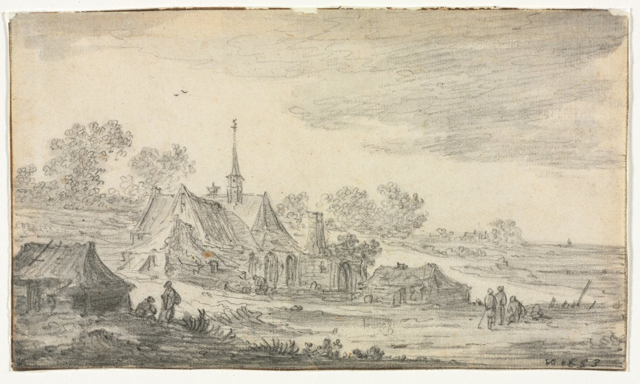 Grupo de edificios en una costa de Jan van Goyen