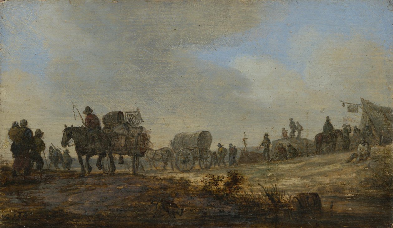 Paisaje con una carreta de labranza de Jan van Goyen