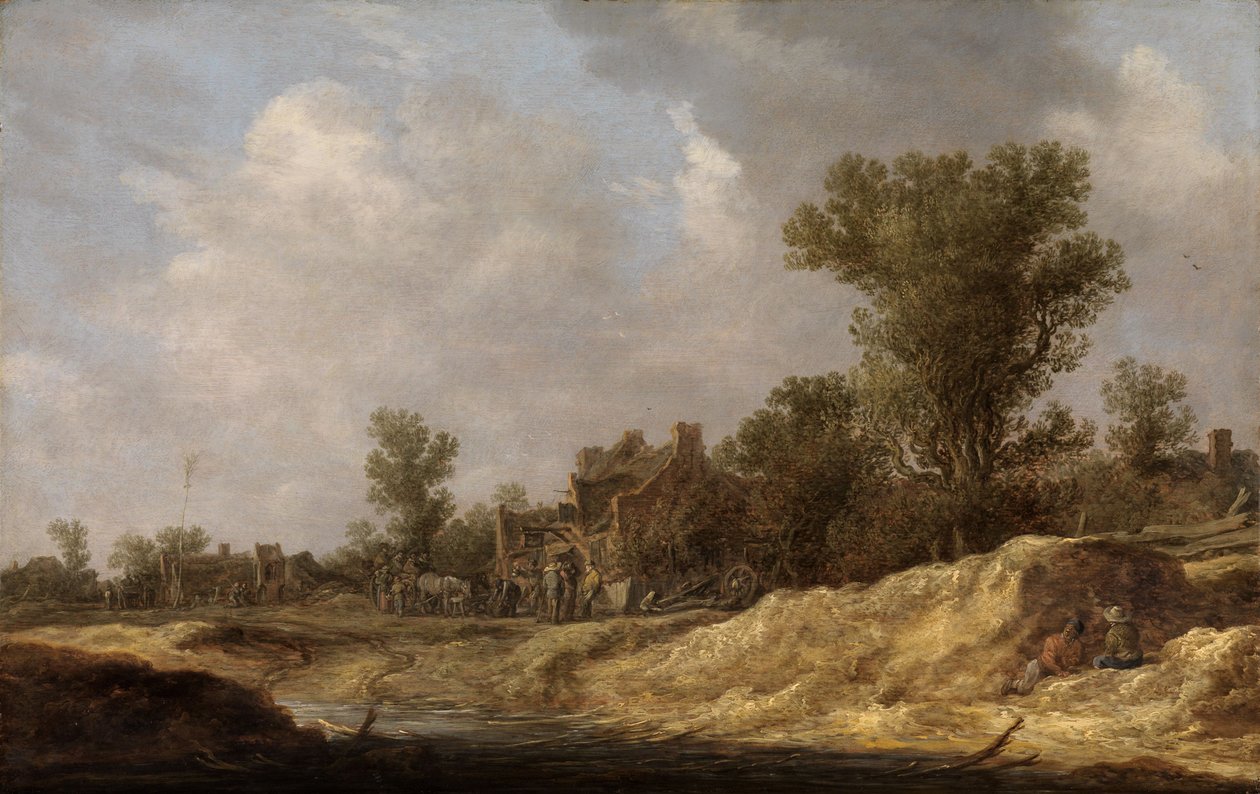 Paisaje con gente del campo de Jan van Goyen