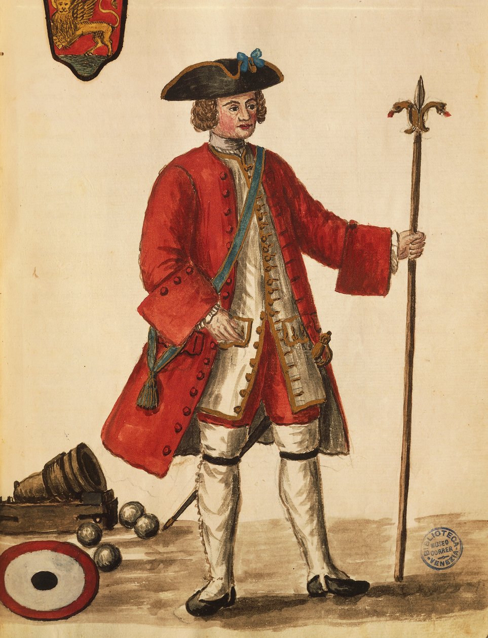 Bombista de barcos venecianos, Gli Abiti de Veneziani, de libro ilustrado de trajes de Jan van Grevenbroeck