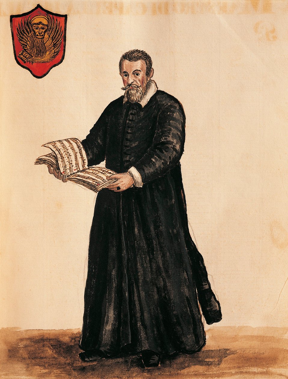 Italia, Venecia, Retrato del compositor italiano Claudio Monteverdi (1567 - 1643) de Jan van Grevenbroeck