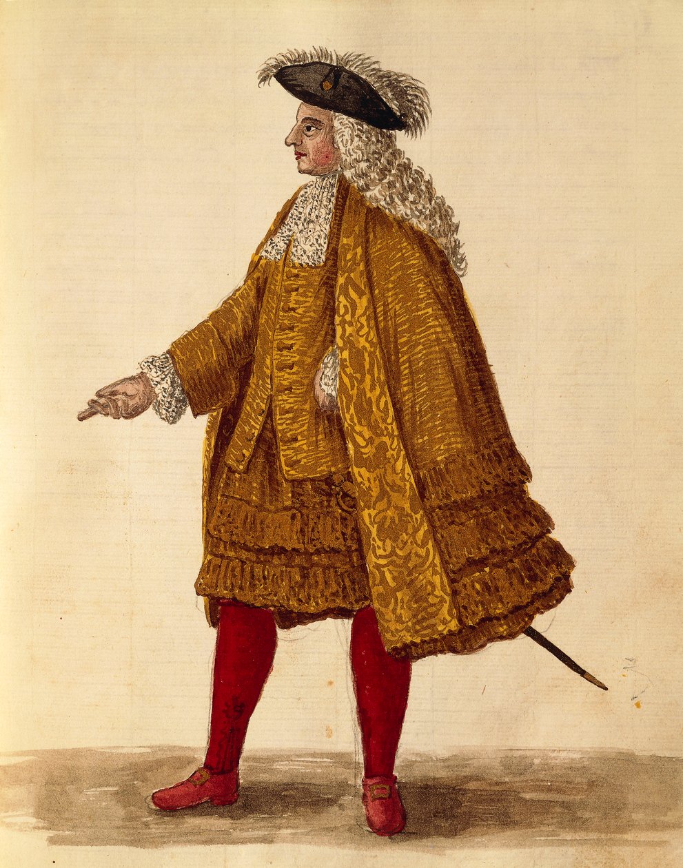 Túnica de Caballero, Gli Abiti de Veneziani, del libro ilustrado de trajes de Jan van Grevenbroeck