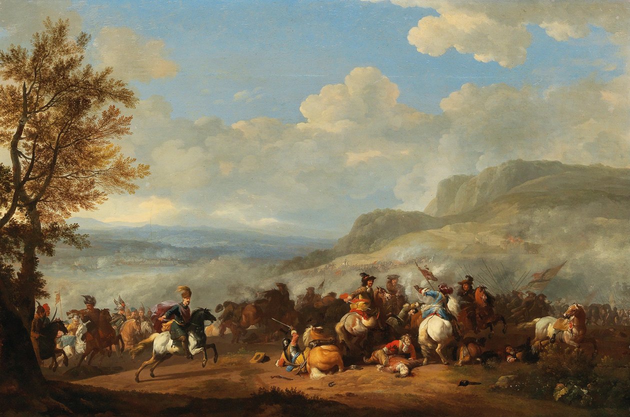 Una escaramuza de caballería entre turcos y europeos de Jan van Huchtenburgh
