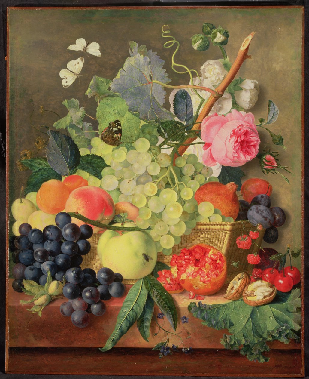 Una cesta de frutas, 1744 de Jan van Huysum