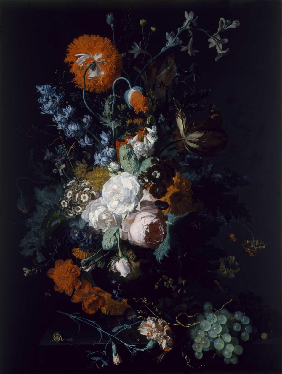 Bodegón de flores y frutas de Jan van Huysum