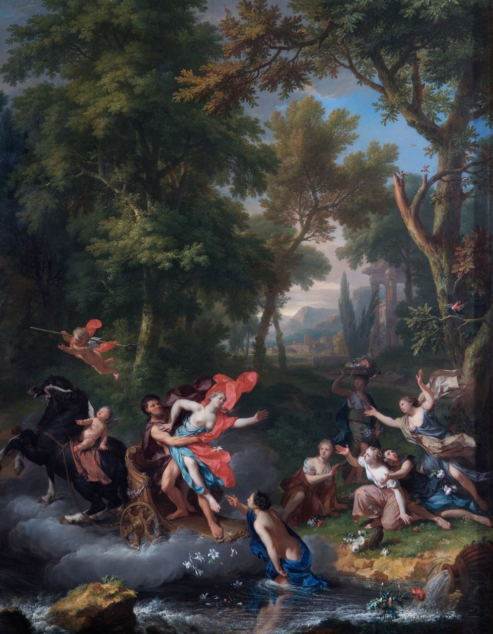 La violación de Proserpina (óleo sobre tabla de roble) de Jan van Huysum