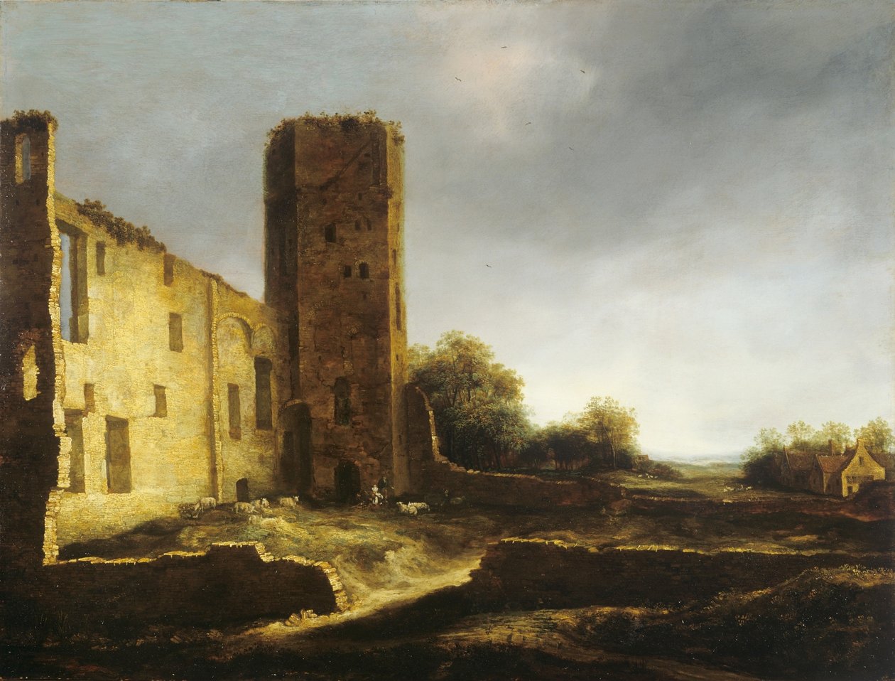 Ruinas del castillo de Egmond aan den Hoef, cerca de Alkmaar de Jan van Kessel