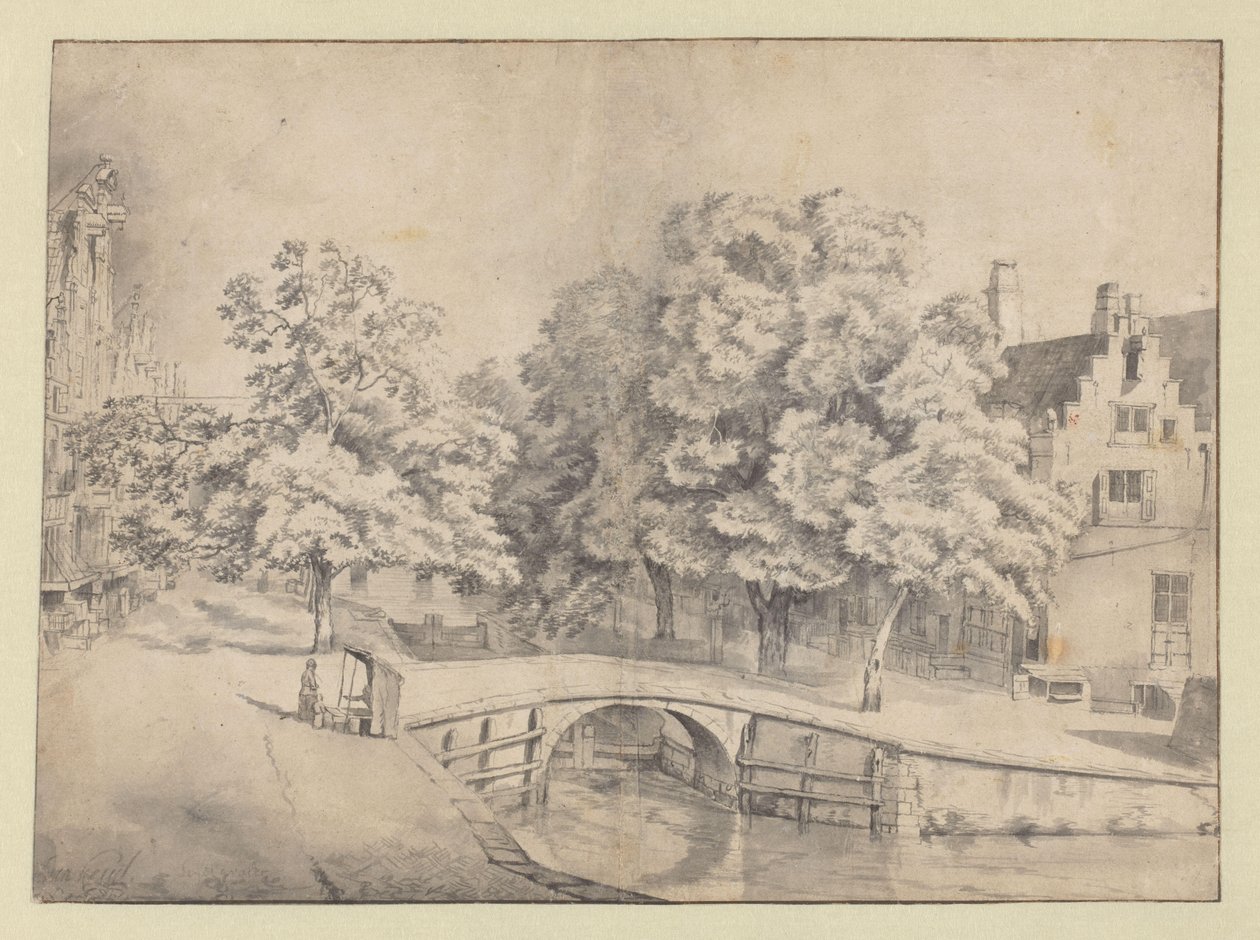 Vista del Leidsegracht en Ámsterdam, vista desde el Keizersgracht de Jan van Kessel