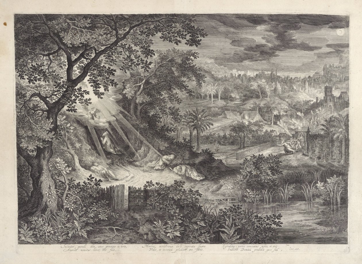Paisaje con Cristo en el Huerto de Getsemaní de Jan van Londerseel