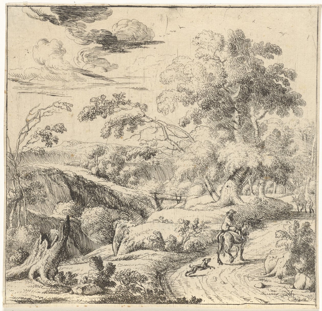 Paisaje con jinete en burro de Jan van Nickelen