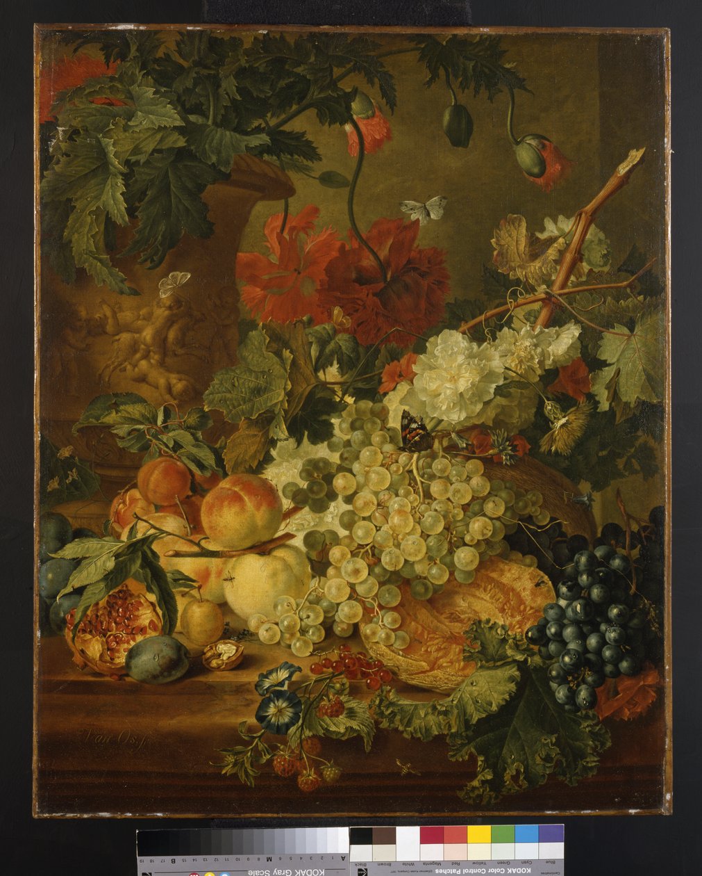 Frutas y flores, después de J. van Huysum de Jan van Os