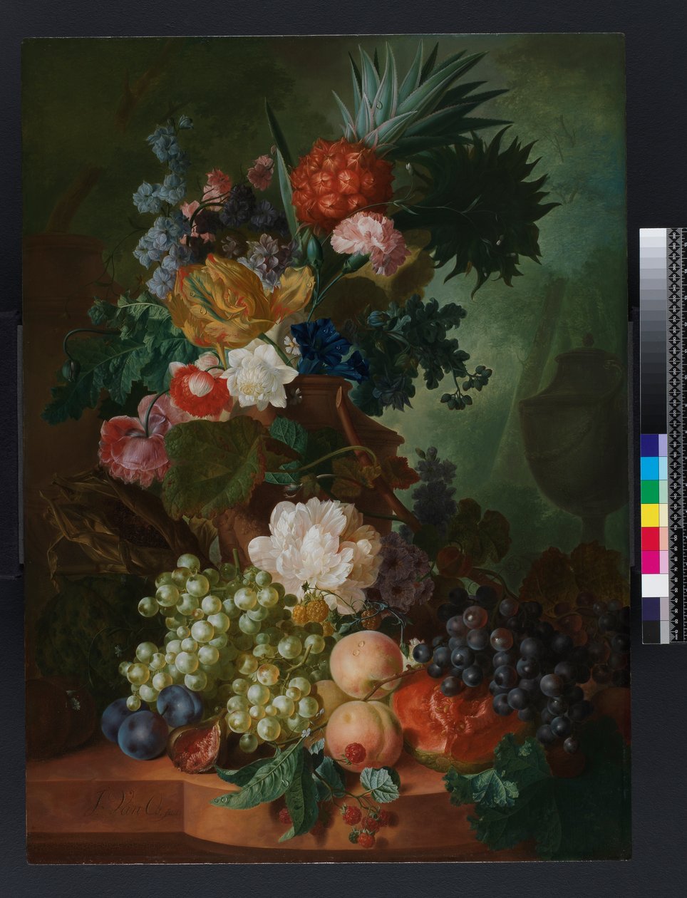 Jarrón de flores y frutas, antes de 1808 de Jan van Os