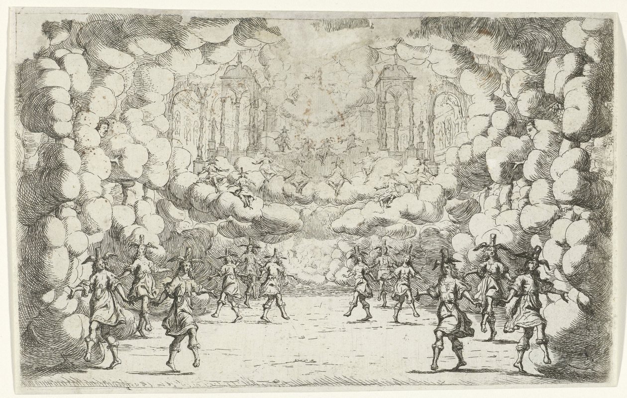 El palacio de la nube del tiempo. Diseño de escenografía (título de la serie) de Jan van Ossenbeeck