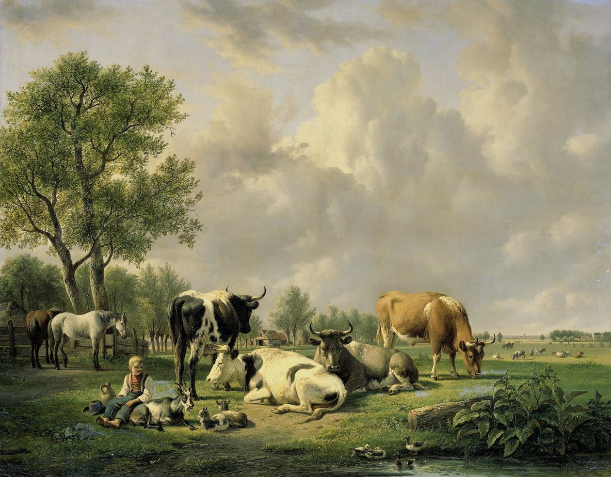 Pradera con animales de Jan van Ravenswaay