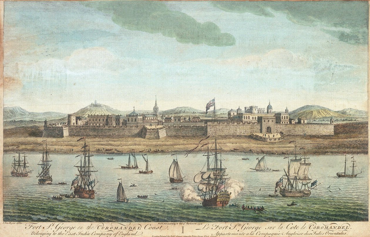 Fuerte Saint George en la costa de Coromandel de Jan van Ryne