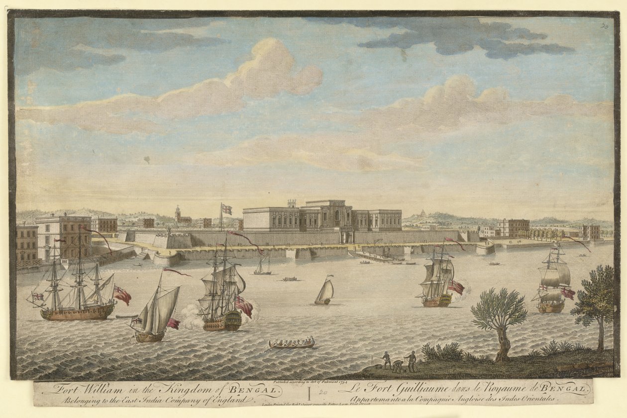 Fort William en el Reino de Bengala perteneciente a la Compañía de las Indias Orientales de Inglaterra de Jan van Ryne