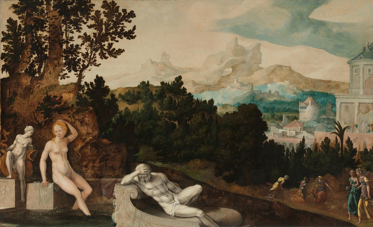 Paisaje con Betsabé de Jan van Scorel