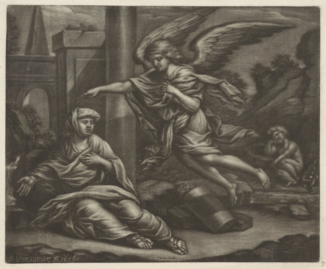 Agar e Ismael en el desierto de Jan van Somer