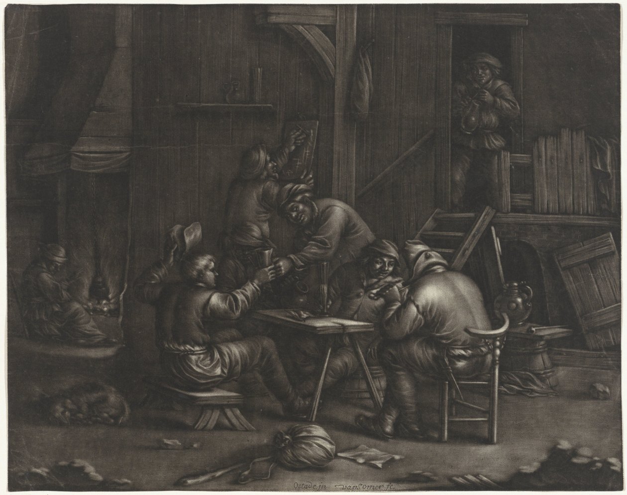 Posada con bebedores de Jan van Somer