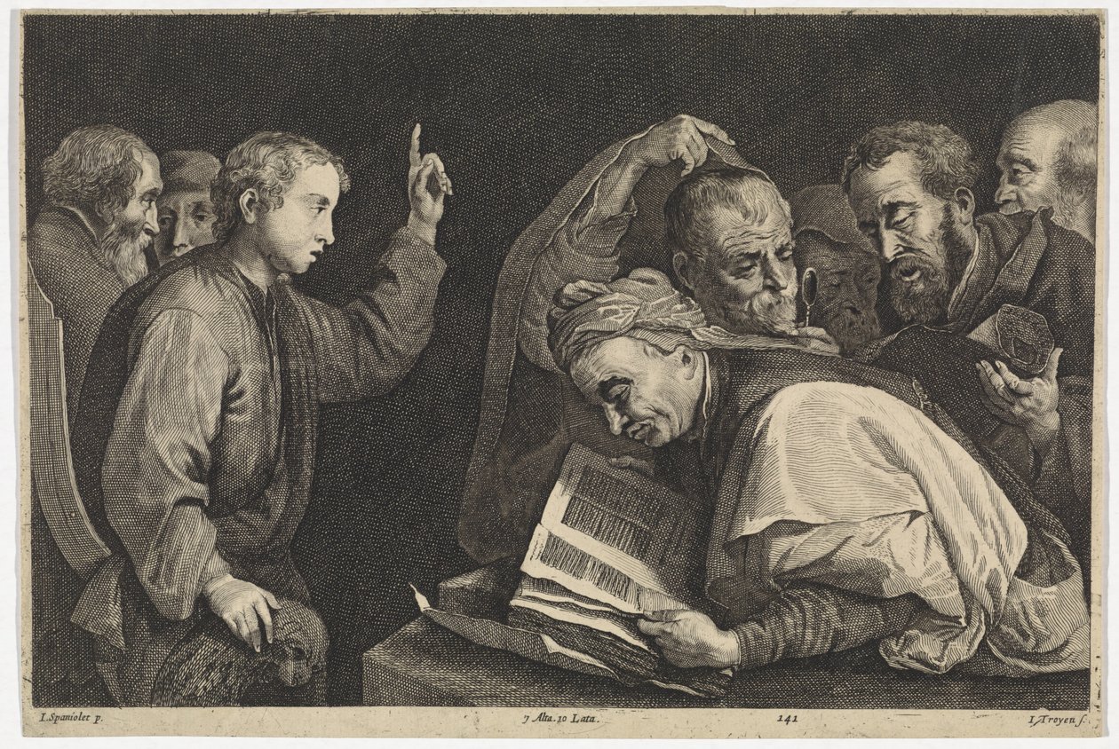 Twaalfjarige Cristo en el templo Teatro pictórico (título de la serie) de Jan van Troyen