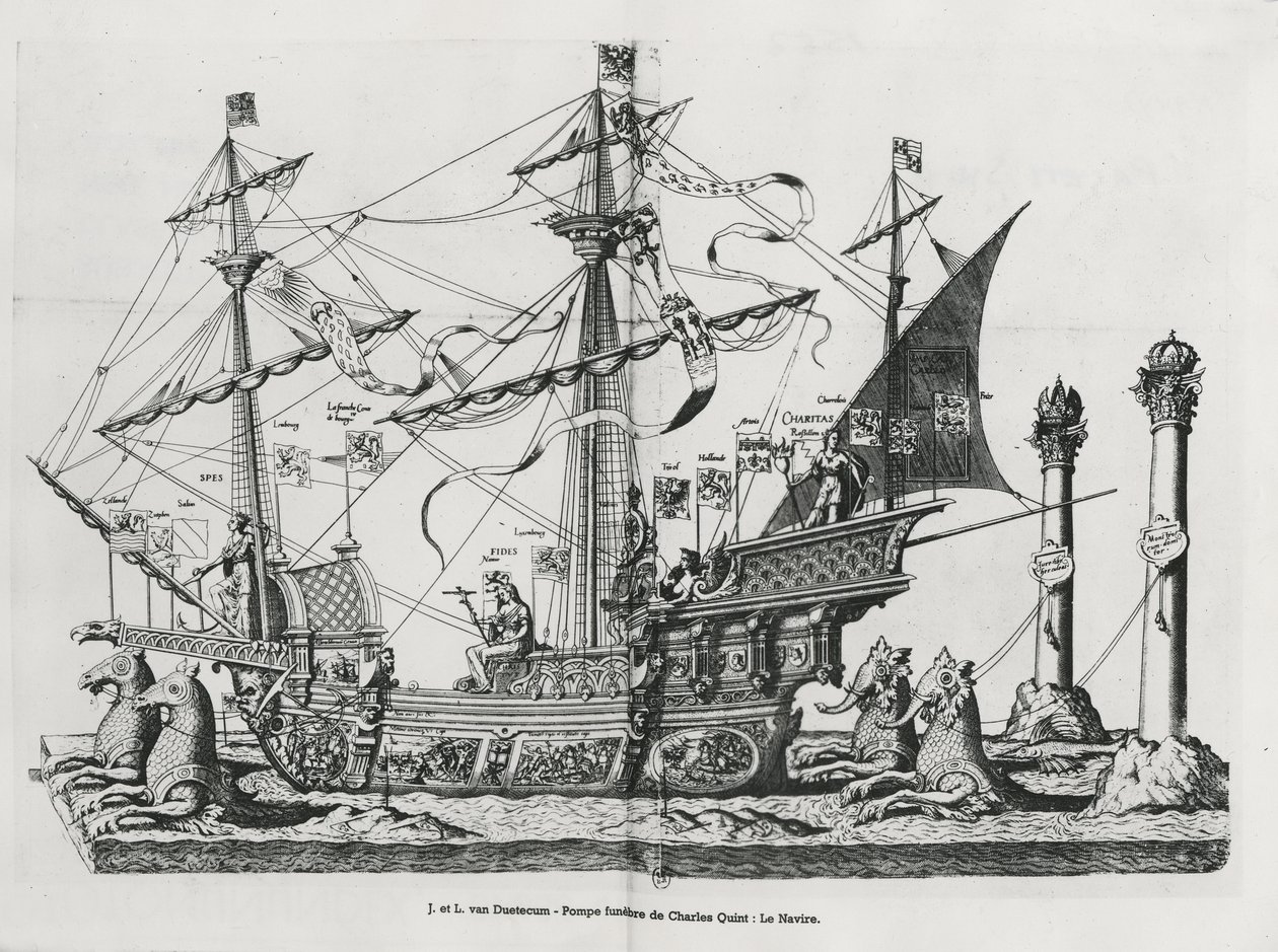 Vasija triunfal en el cortejo fúnebre del Emperador Carlos V, 1559 de Jan van and Doetechum Doetechum the elder