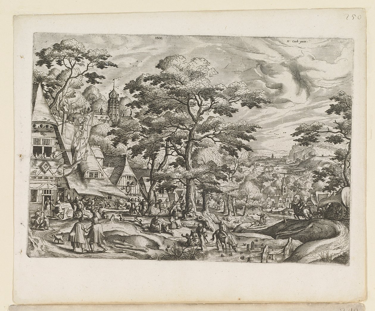 Paisaje con escena de pueblo de Jan van and Doetechum Lucas van and Bol Hans Doetechum the elder