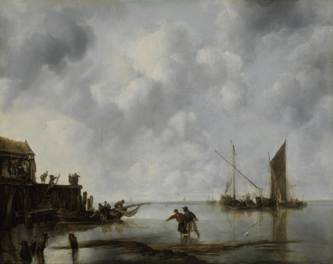 Barcos de pesca en calma de Jan van de Cappelle