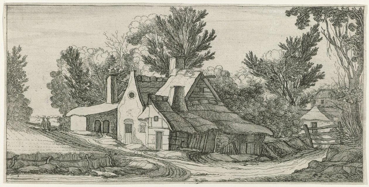 paisaje con granjas de Jan van de Velde (II) (manner of)