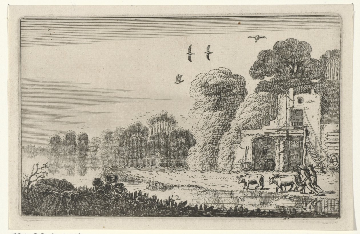 Figuren conoció a Koeien bij een ruïne Ruinas (título de la serie) (título de la serie) de Jan van de Velde (II)