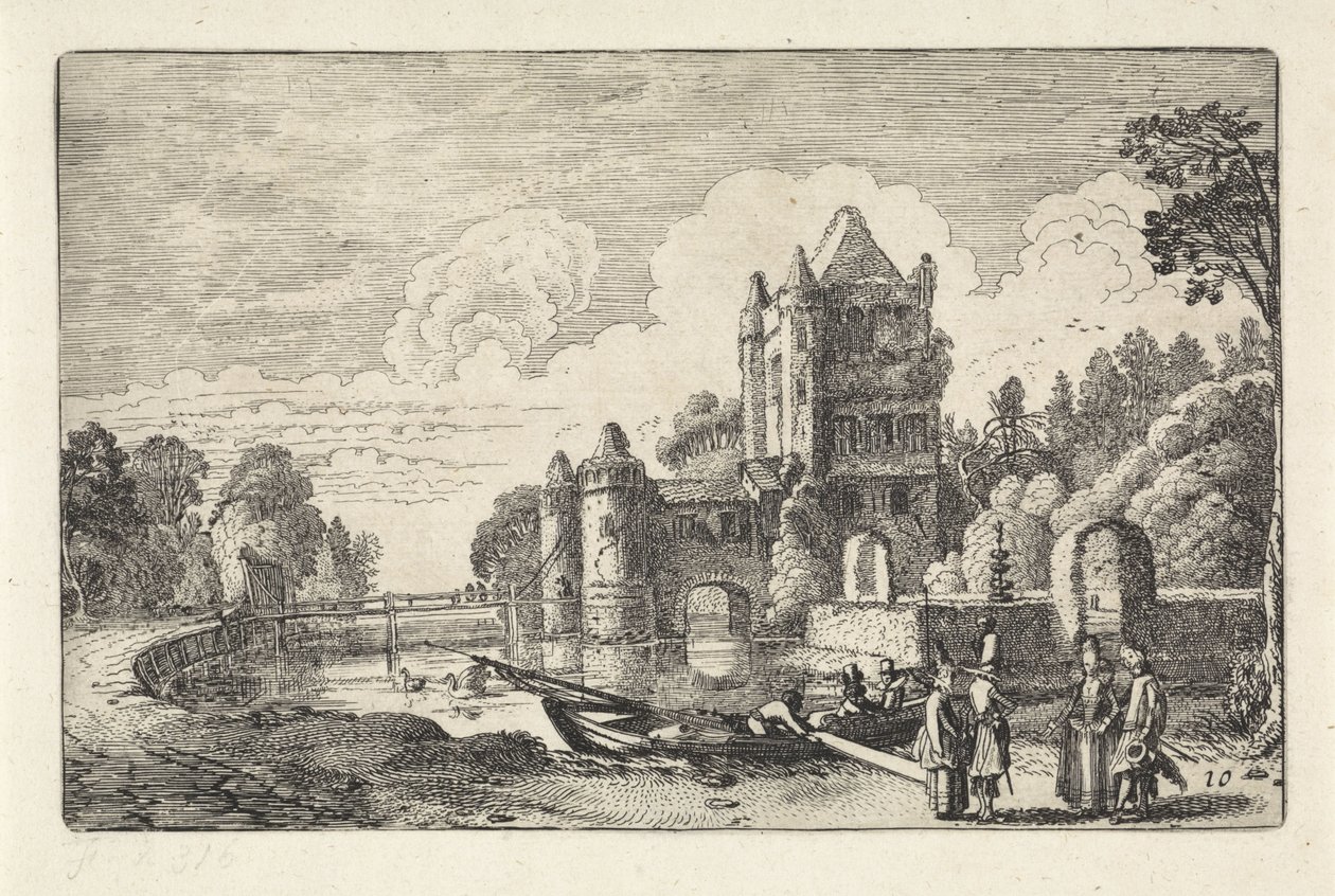 Paisaje con la puerta de Amsterdam en Haarlem Paisajes (título de la serie) Amenissimae aliquot requculae (título de la serie) de Jan van de Velde (II)