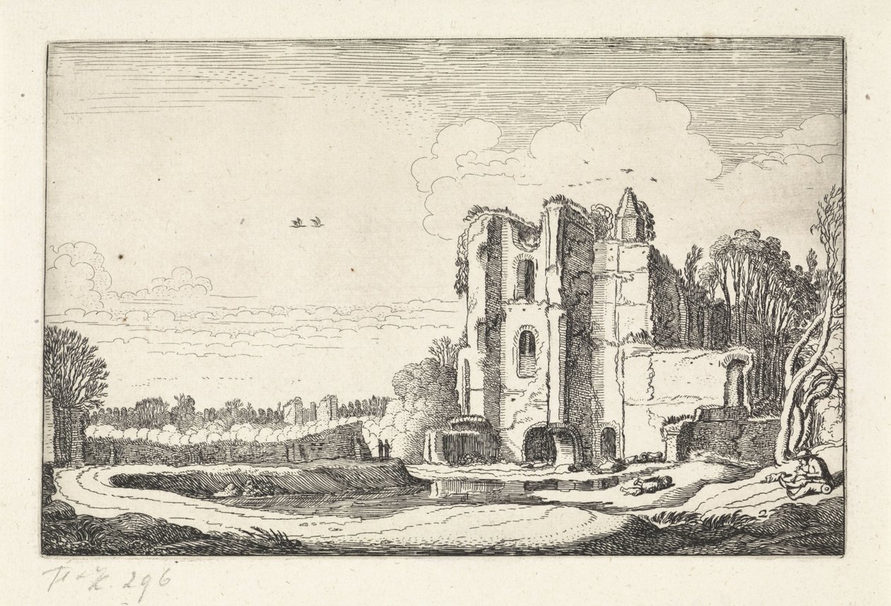 Ruinas del castillo de Brederode kasteel Paisajes (título de la serie) Amenissimae aliquot requculae (título de la serie) de Jan van de Velde (II)