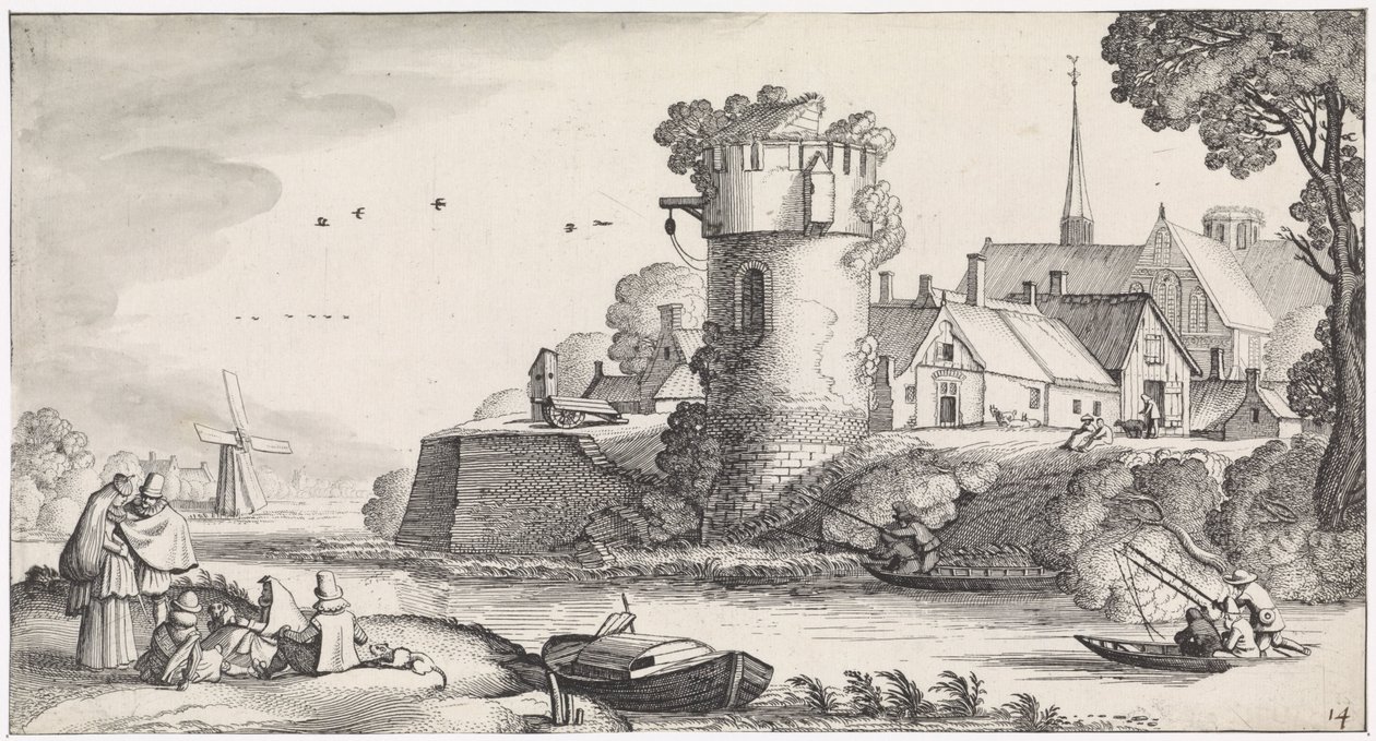 Atalaya en un río Paisajes lúdicos y poemas entretenidos (título de la serie) de Jan van de Velde (II)