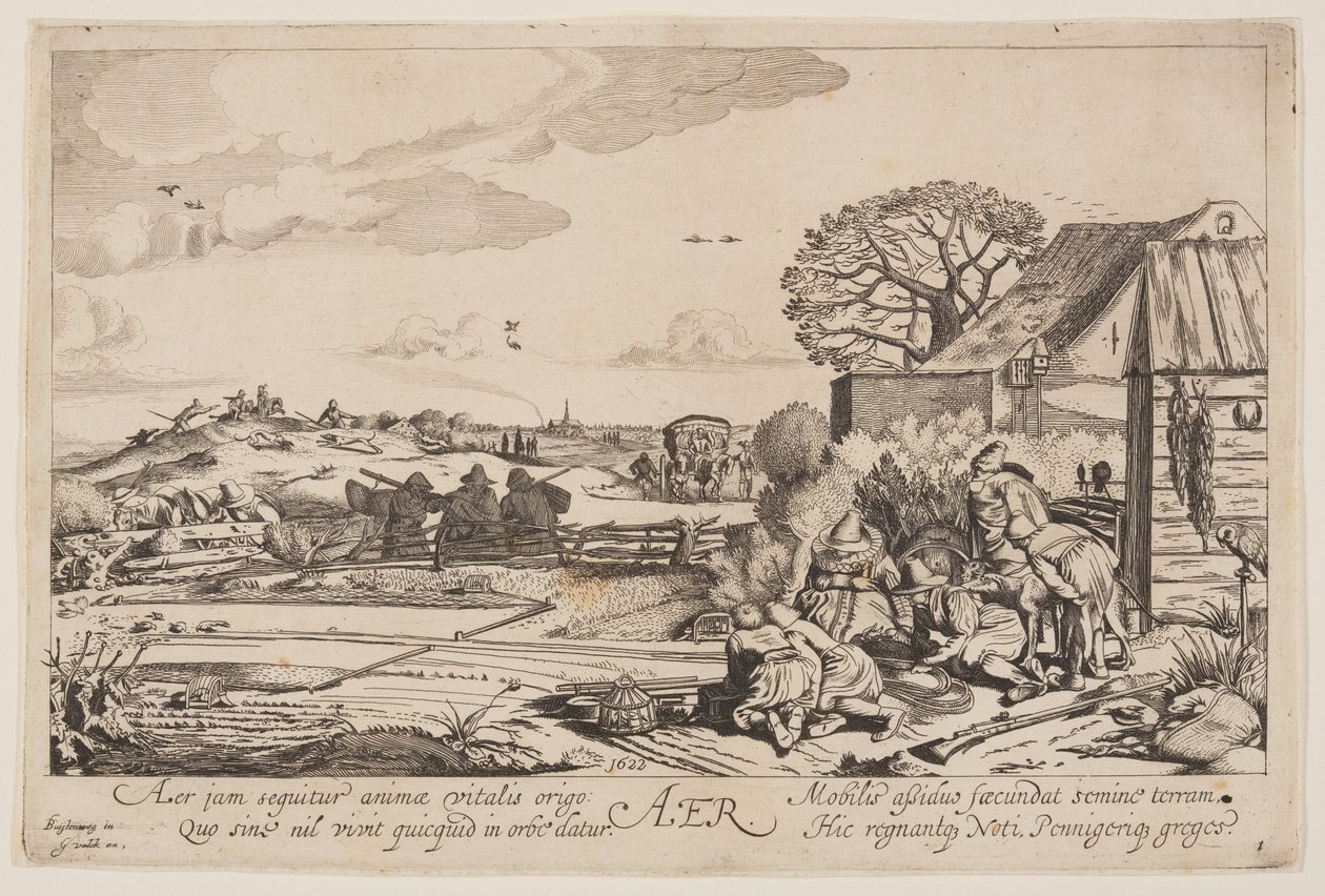 Aire (con vistas a Haarlem), de Los cuatro elementos de Jan van de Velde II