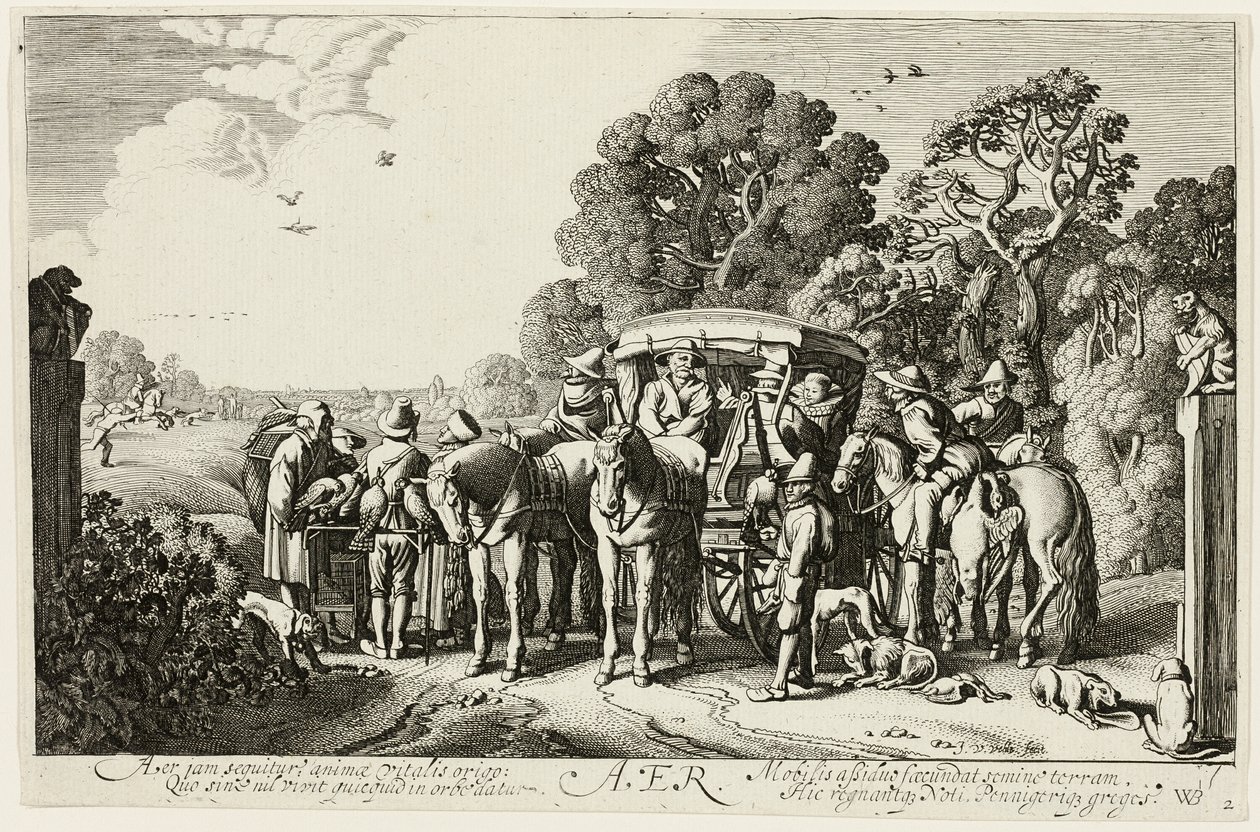 Aire, lámina dos de Los cuatro elementos de Jan van de Velde II