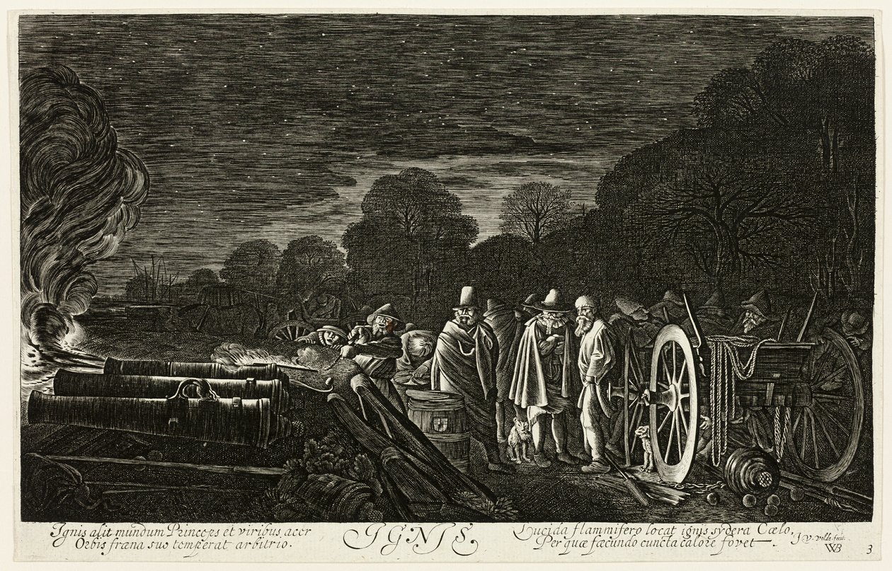 Fuego, lámina cuatro de Los cuatro elementos de Jan van de Velde II