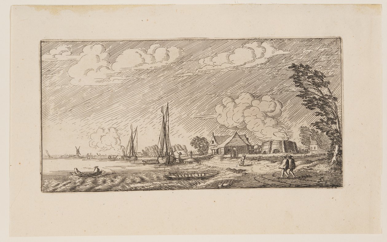Lime-Kiln in Stormy Weather, de Six Landscapes de Jan van de Velde II
