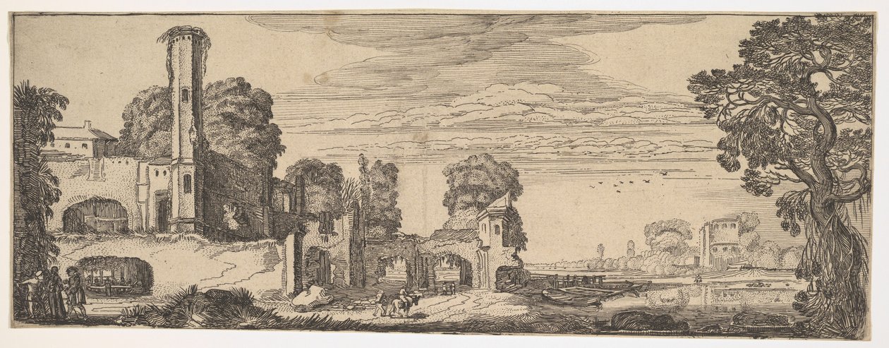 Paisaje Fluvial con Ruinas de un Castillo de Paisajes y Ruinas de Jan van de Velde II