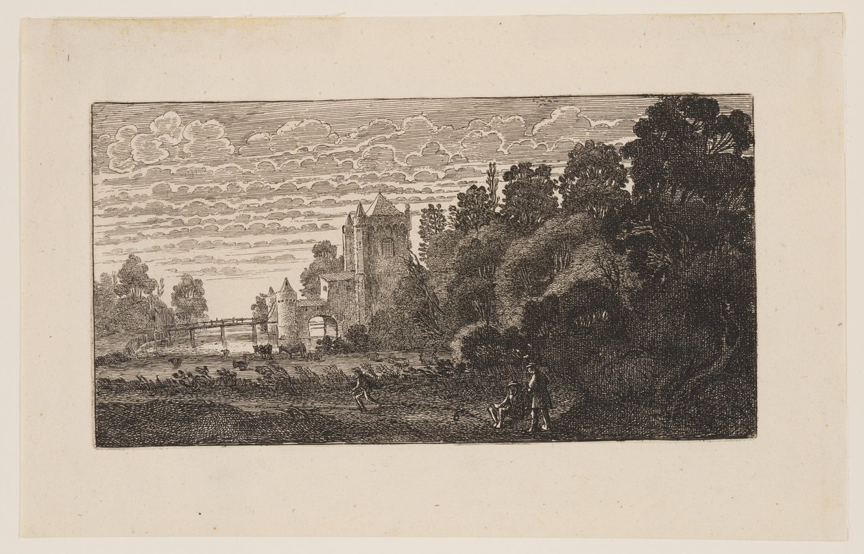 El "Spaernwouder" o "Amsterdamsche Poort" en Haarlem, de Seis paisajes de Jan van de Velde II