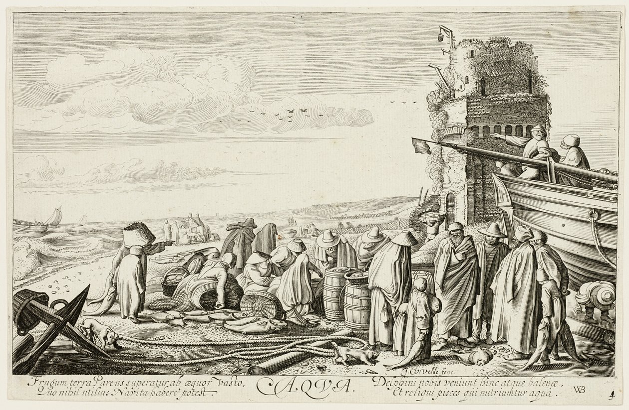 Agua, lámina tres de Los cuatro elementos de Jan van de Velde II