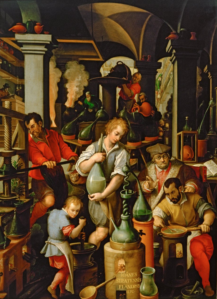 Laboratorio alquímico de Jan van der (1523-1605) Straet