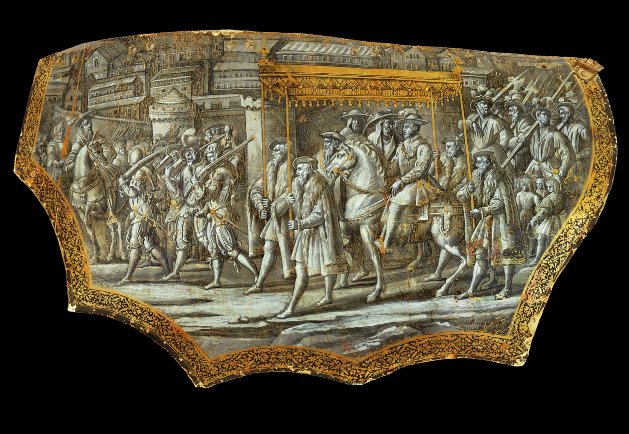 Escudo de desfile según Giovanni Stradanus: Entrada de Cosimo I ... de Jan van der (1523-1605) Straet