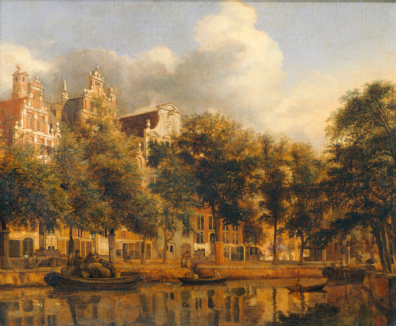 Le Herengracht à Amsterdam - El Herengracht en Ámsterdam, hacia 1668/1674 ... de Jan van der (manner of) Heyden