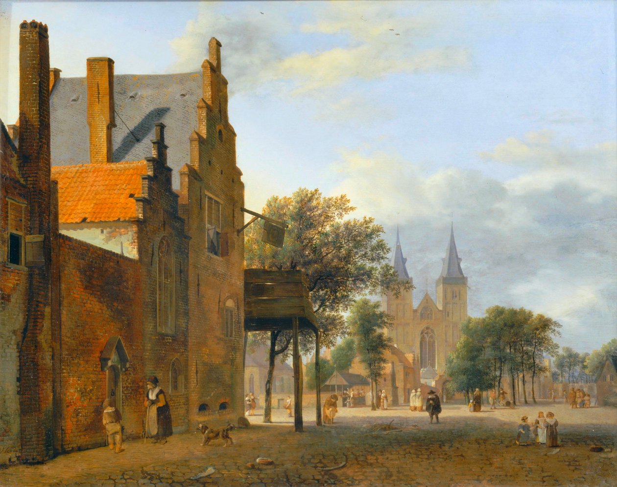 Place et eglise Saint-Victor à Xanten - Plaza e iglesia Saint Victor en Xanten ... de Jan van der (manner of) Heyden