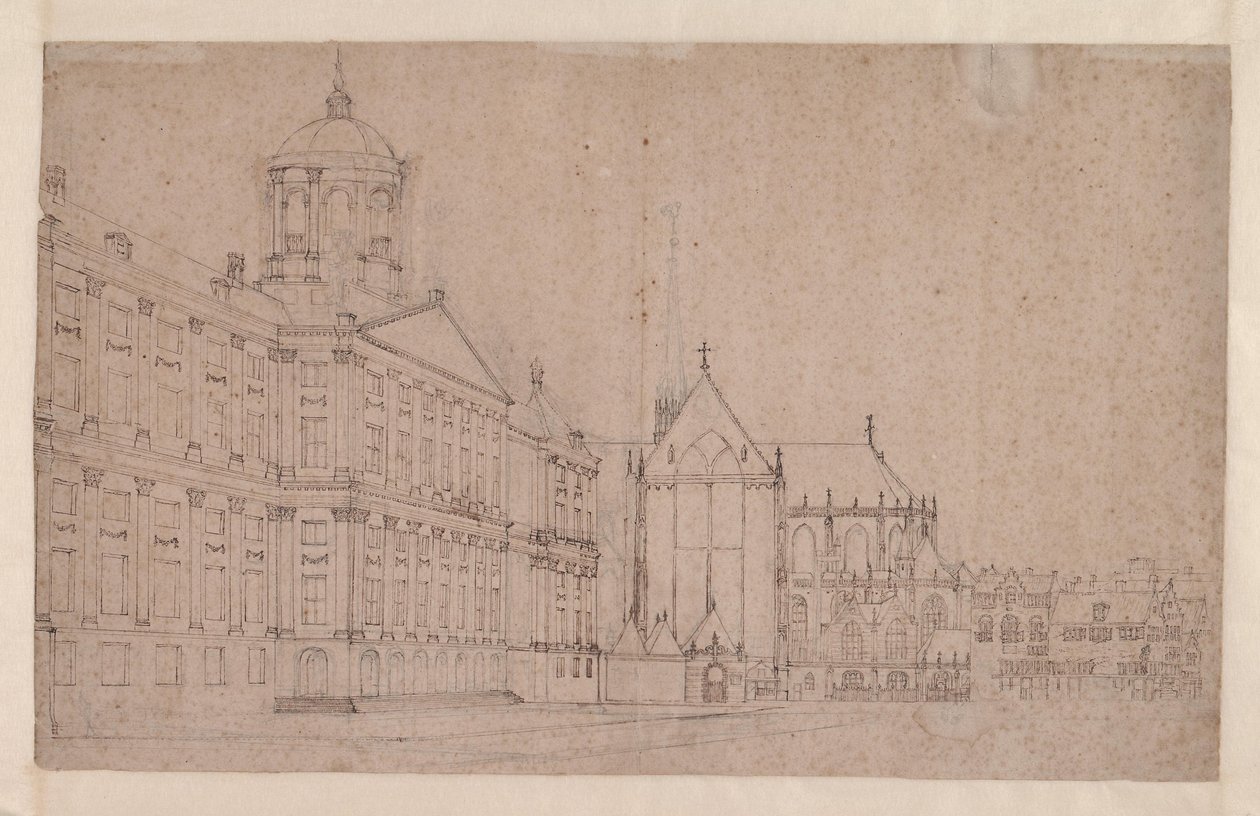 Plaza Dam con el Nuevo Ayuntamiento de Jan van der Heyden