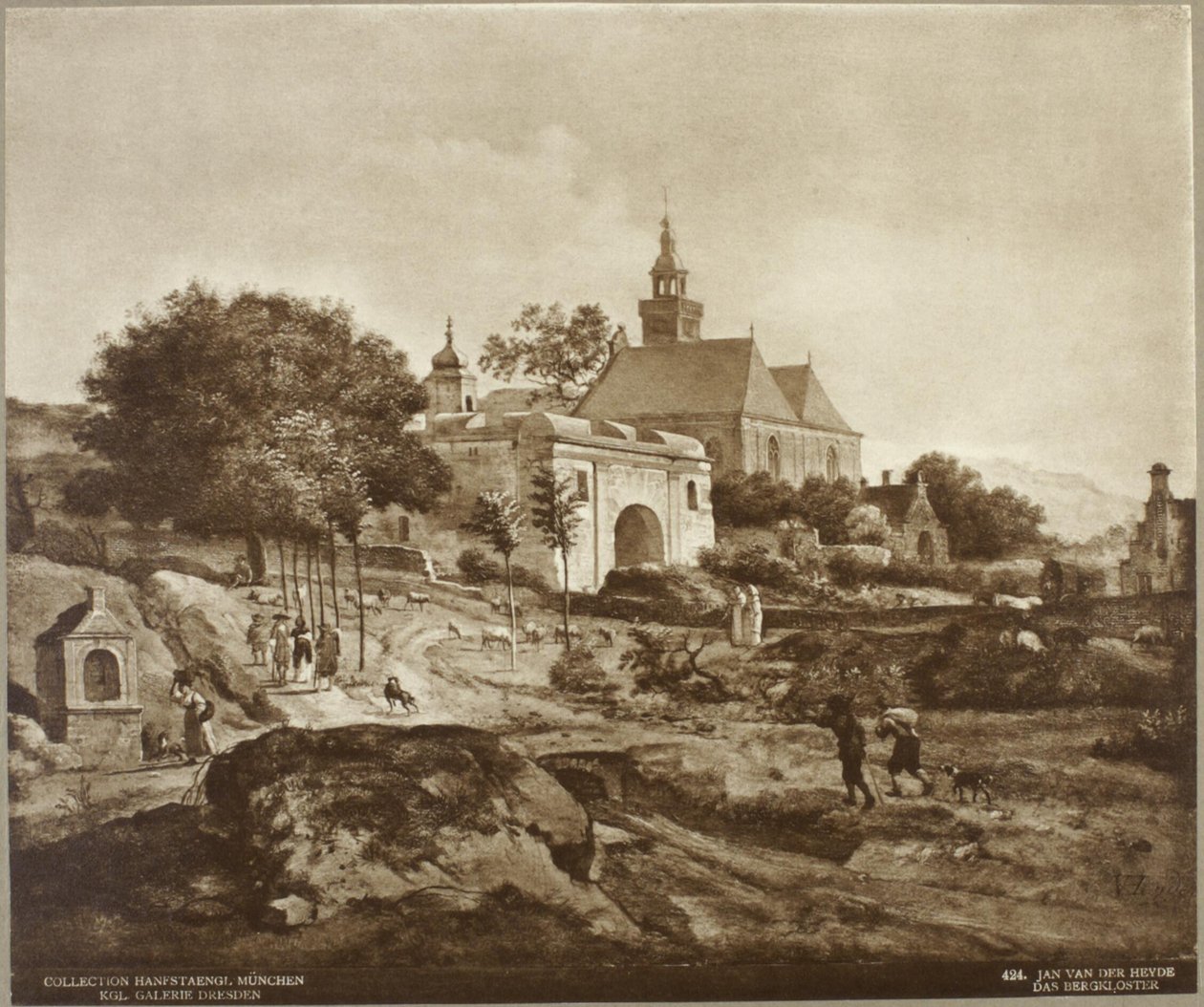Holandés: Monasterio en un paisaje Monasterio en un paisaje de Jan van der Heyden